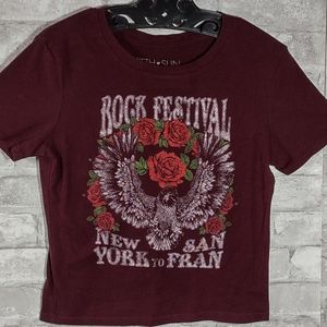 FIFTH❤️SUN Rock Festival Crop Tee Shirt